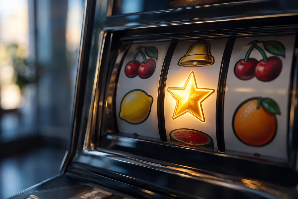 Yıldız sembolünün öne çıktığı soyut slot makaraları